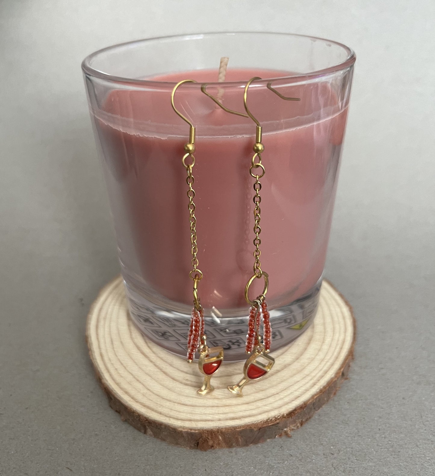 Beaded earrings "Red Wine"